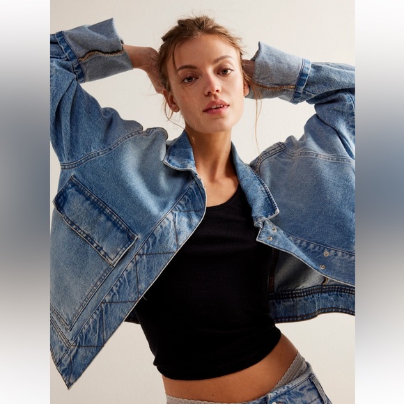 FREE PEOPLE Suzy Denim Jacket (size XL) - NWT - Picture 5 of 7